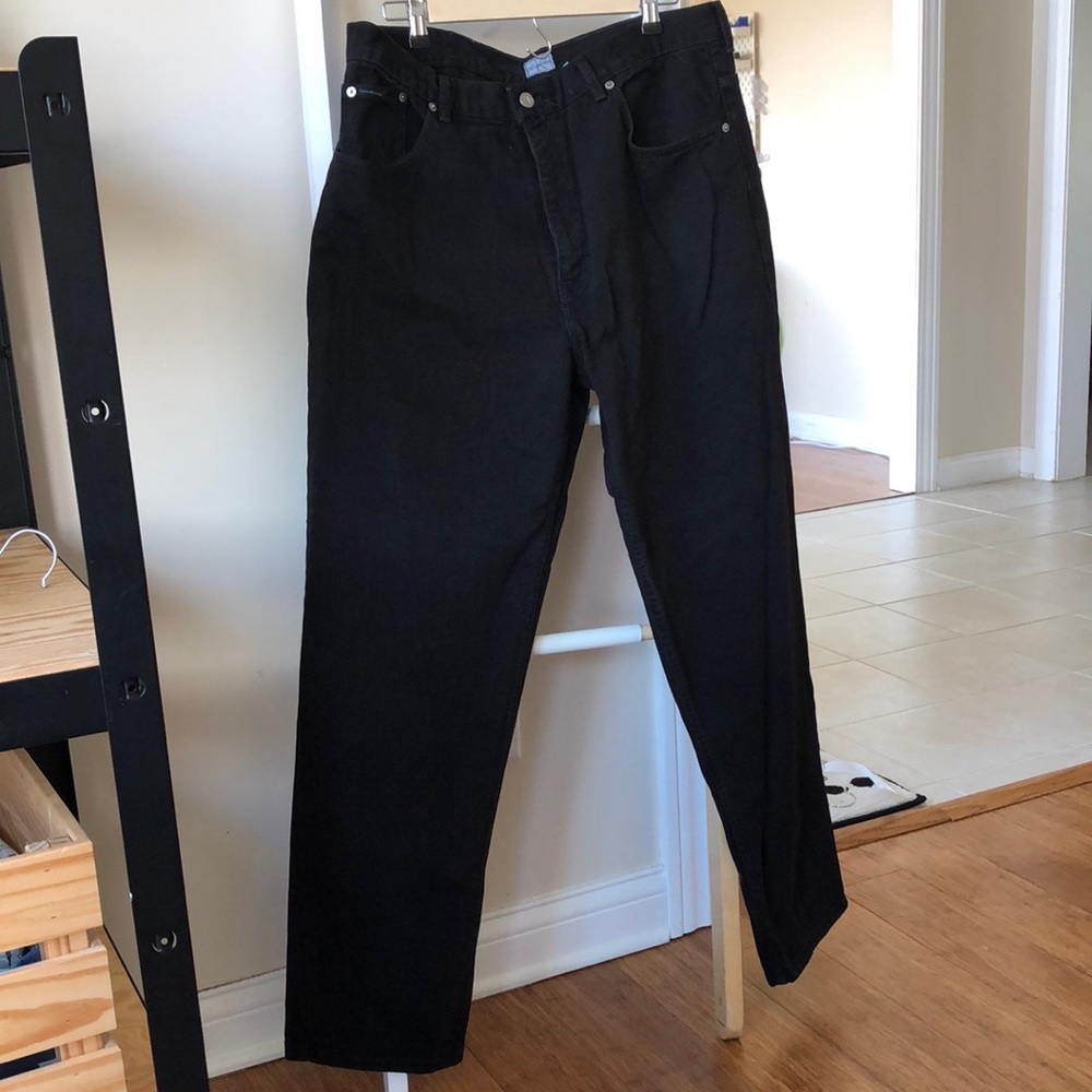 Calvin Klein Jeans Black Straight Leg Jeans Men Size 36 100% Cotton